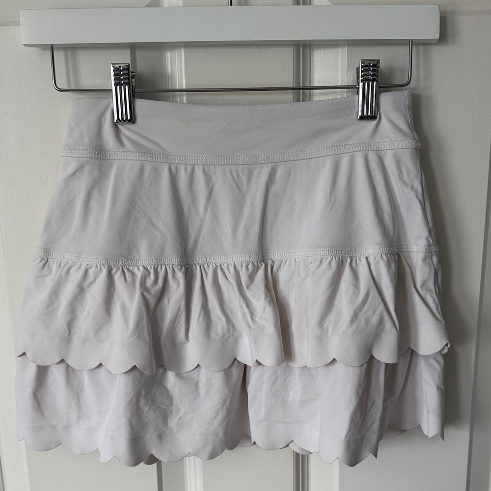 Lilly Pulitzer White Scalloped Mini Skirt